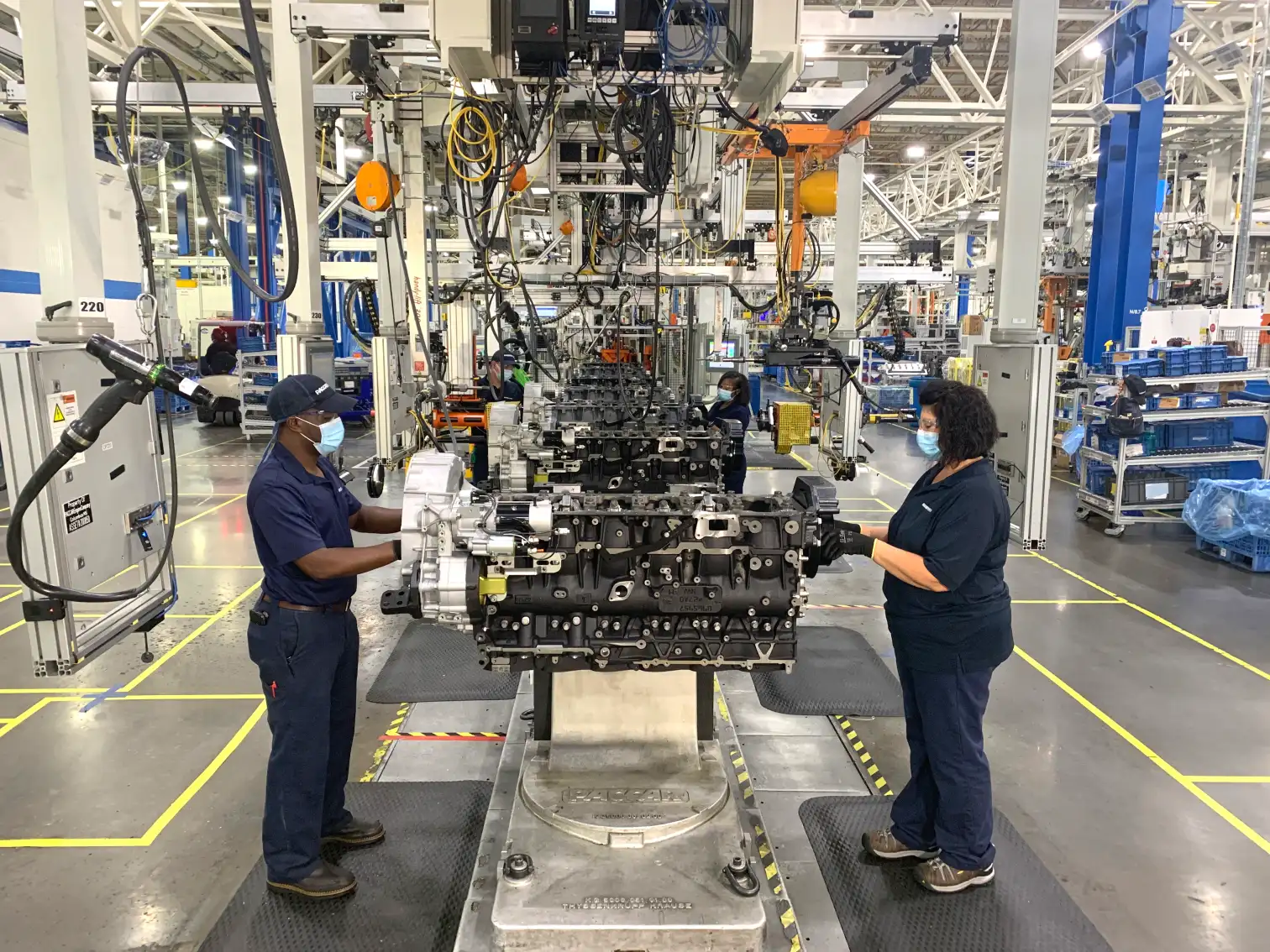 Peterbilt employees working at the Denton, Texas, plant